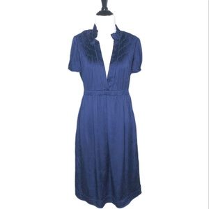 Calypso St. Barth Navy Blue Silk Dress
